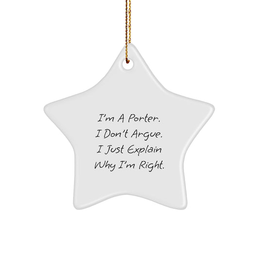 Funny Porter Star Ornament Gifts from Friends and Family for Christmas Unique Presents - Image 1