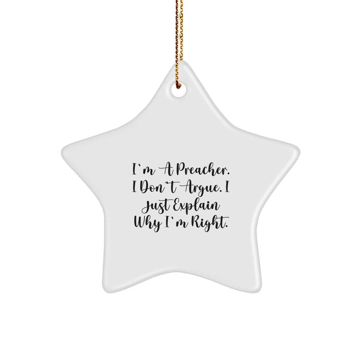 Assertive Preacher Christmas Ornament Gift for Roommates - Memento - Image 1