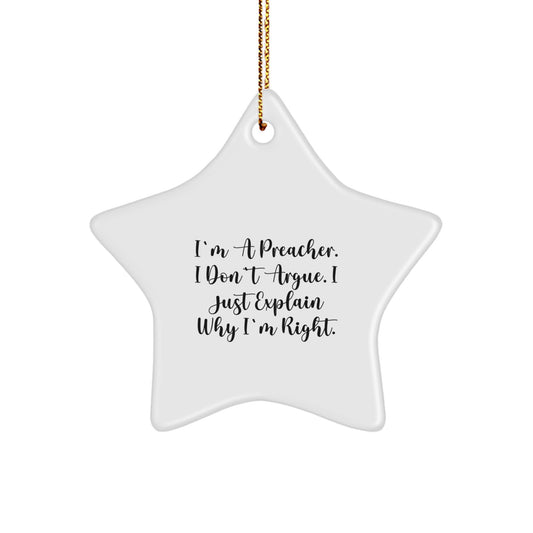 Assertive Preacher Christmas Ornament Gift for Roommates - Memento - Image 1
