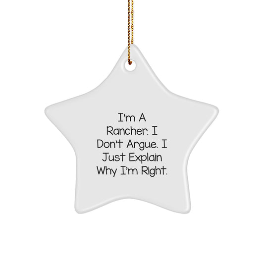 Christmas Gift Rancher Star Ornament for Family - Treasure, I'm Right - Image 1