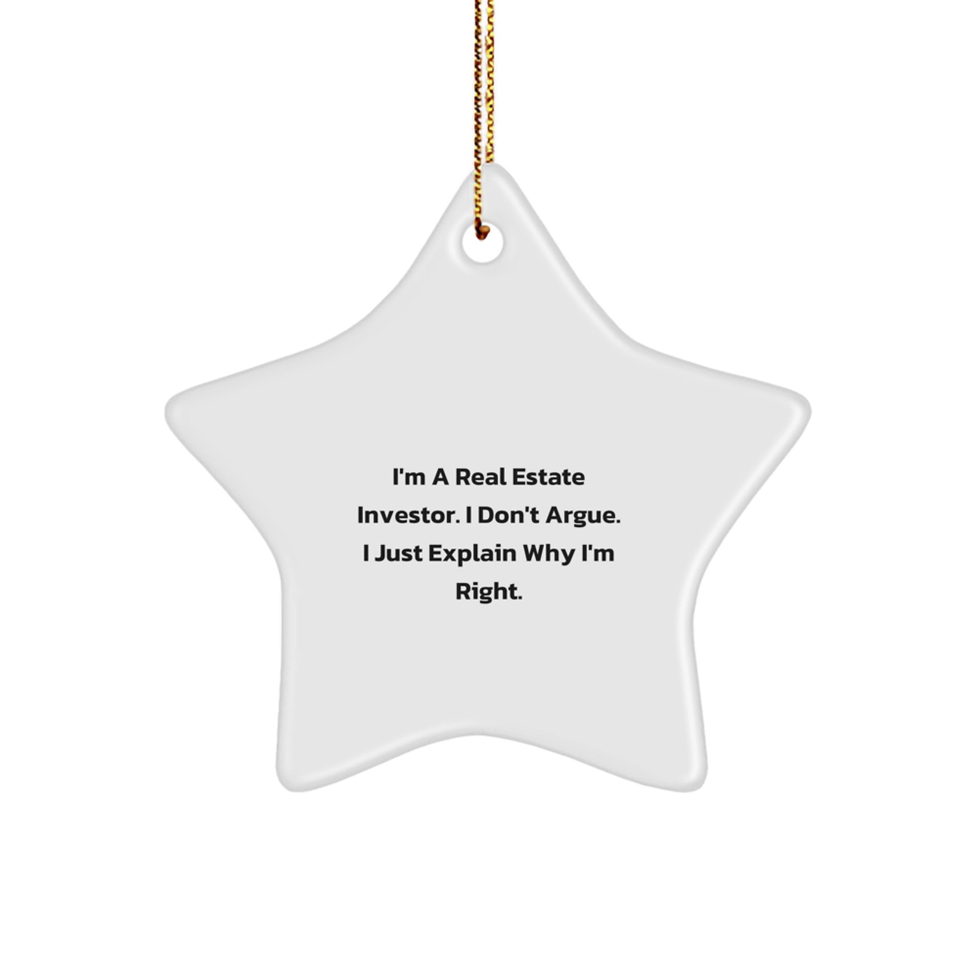 Funny Star Ornament Gift for Real Estate Investor Friends and Family - Christmas Decorations from Men - Image 1