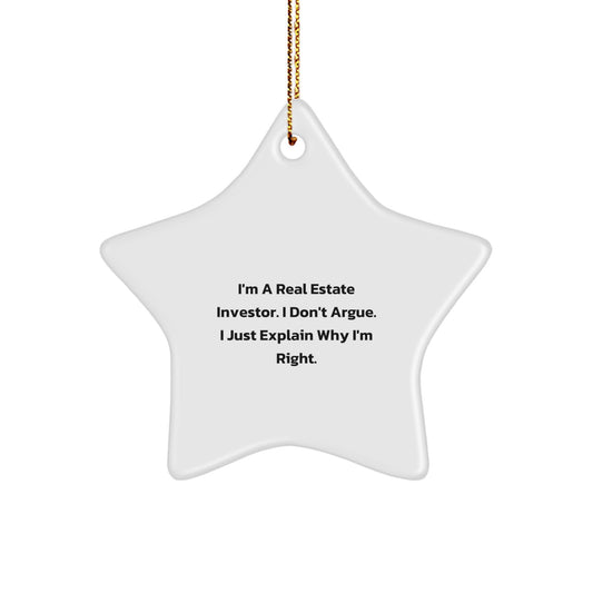Funny Star Ornament Gift for Real Estate Investor Friends and Family - Christmas Decorations from Men - Image 1