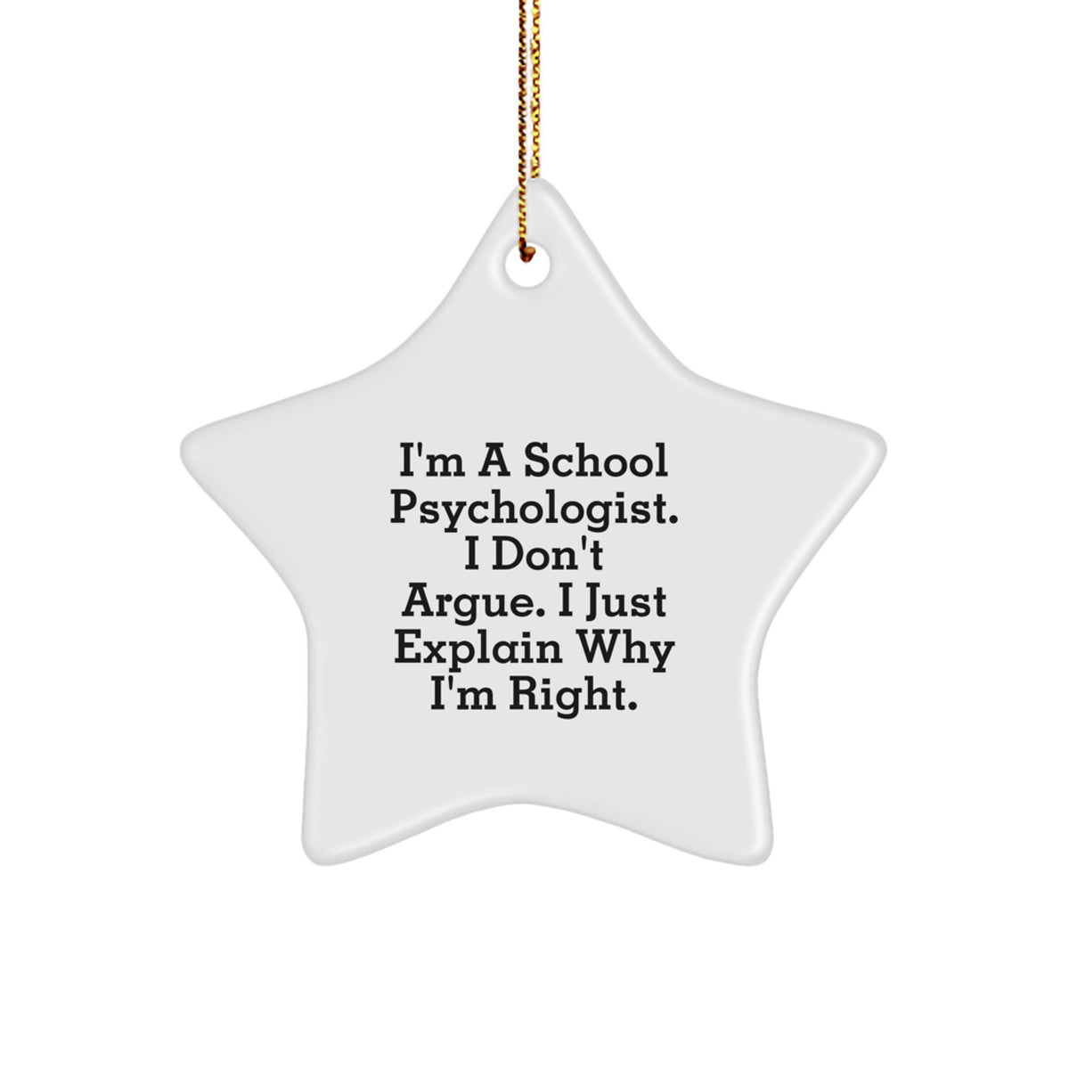 Witty School Psychologist Christmas Ornament for Friends Gift - Image 1