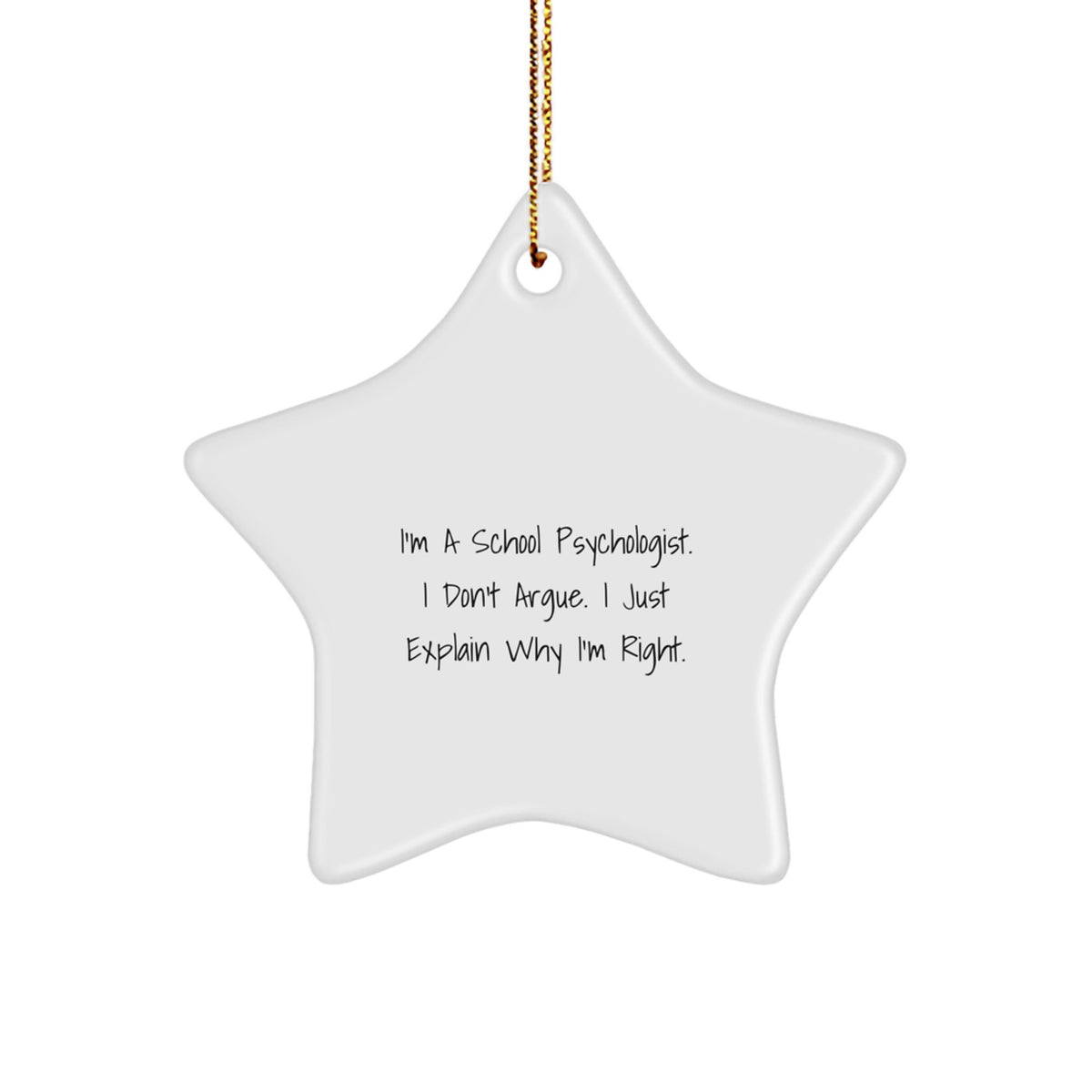 Christmas Gift for Her School Psychologist Star Ornament Keepsake - Image 1