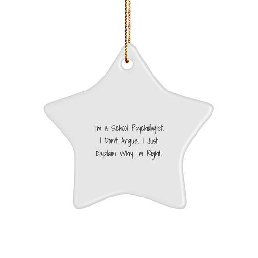 Christmas Gift for Her School Psychologist Star Ornament Keepsake - Image 1