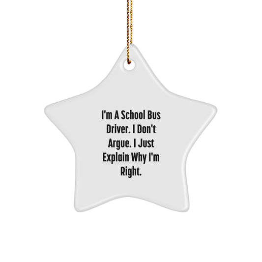 Funny School Bus Driver Gifts from Friends, Unique Christmas Star Ornament for School Bus Driver Men, Inspirational Quote - Image 1