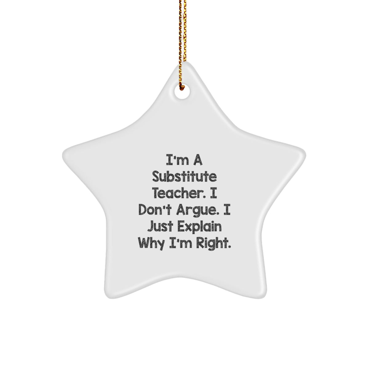 Substitute Teacher Christmas Ornament Gift for Family - Treasure, I - Image 1