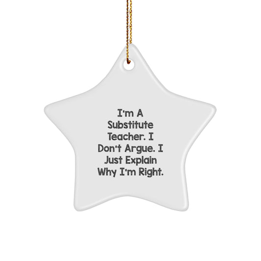Substitute Teacher Christmas Ornament Gift for Family - Treasure, I - Image 1