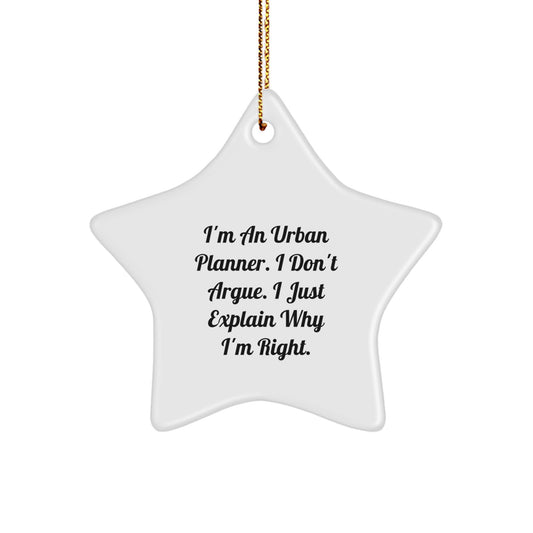 Funny Urban Planner Star Ornament Gifts for Him from Friends - Christmas Unique Gift Idea for Urban Planner Lover - Image 1