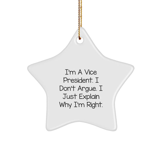 Christmas Ornament Gift for Her I'm A Vice President. I Don't Argue. I - Image 1