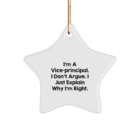 Funny Vice-principal Gifts for Christmas - Gifts from Friends, Family, Coworkers for Vice-principal Men, Women, Friends - Vice-principal Star Ornament with Inspirational Quote - Image 1