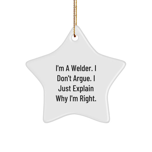 Christmas Gift for Her Welder Christmas Ornament - I'm A Welder Present - Image 1