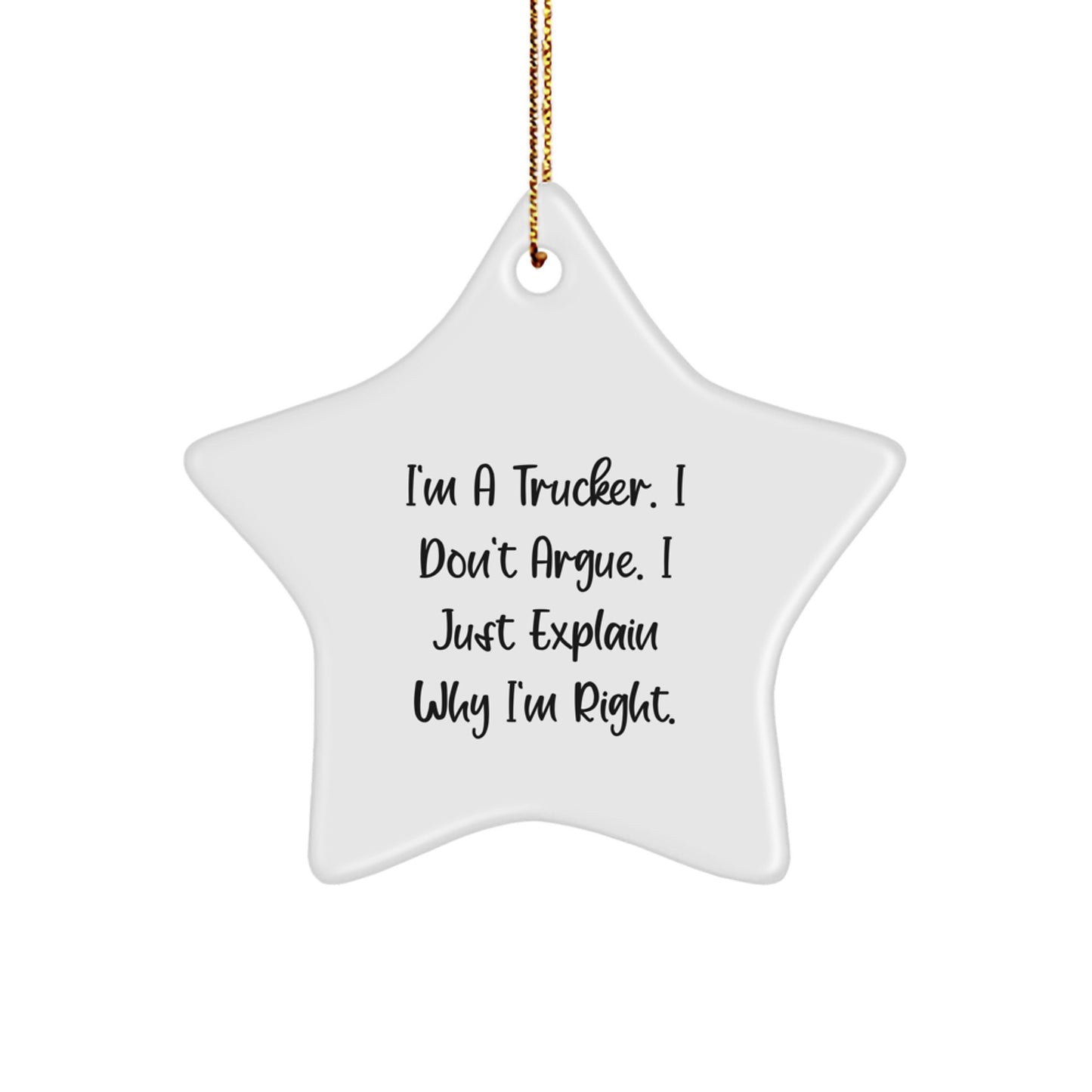 Funny Trucker Gifts from Friends, Men, Women, or Family - Trucker Star Ornament for Christmas Unique Gifts, Inspirational, Encouragement. - Image 1