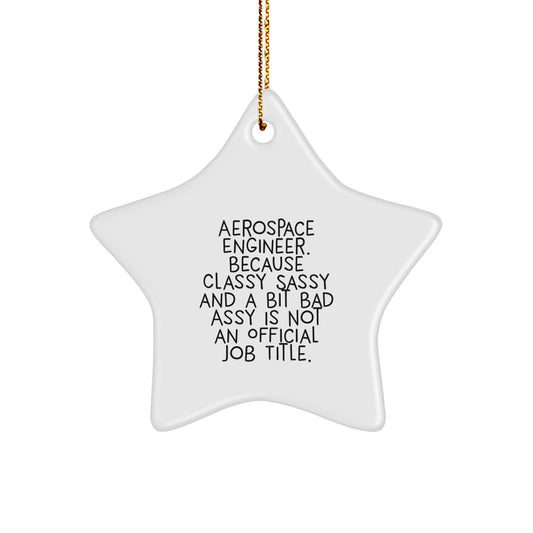 Funny Aerospace Engineer Gifts from Men to Friends for Christmas Star Ornament, Gifts for Aerospace Engineer Women Coworkers Family Members - Image 1