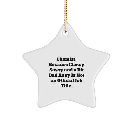 Funny Chemist Star Ornament Gifts from Friends, Coworkers, or Family for Men or Women Christmas Unique - Image 1