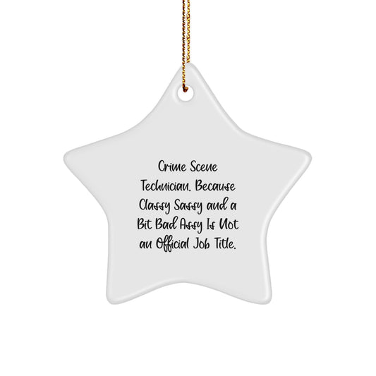 Funny Crime Scene Technician Christmas Unique Gifts for Men - Star Ornament, Gifts from Friends to Coworkers, Crime Scene Tech Humor - Image 1