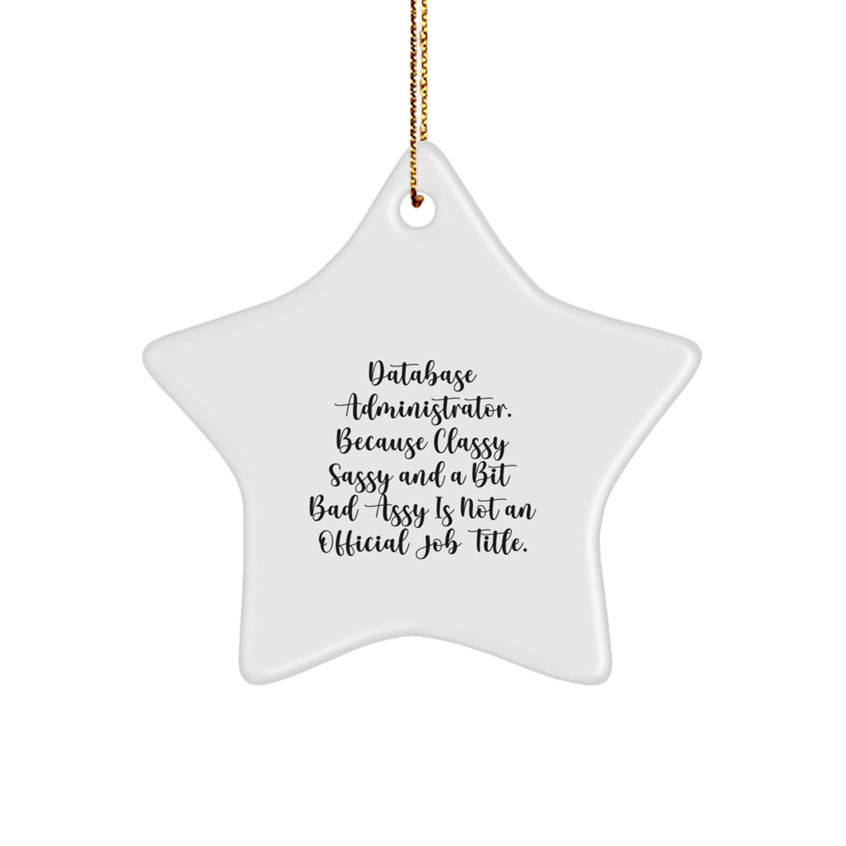 Funny Database Administrator Gifts from Men, Women, Friends, or Coworkers - Star Ornament for Christmas Unique Presents - Image 1