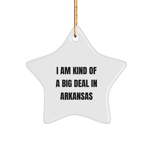 Funny Arkansas Star Ornament Gifts from Men to Friends and Family, Christmas Unique Decorations for Arkansas Home - Image 1