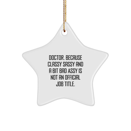 Doctor Favorite Star Ornament for Kids Christmas Gift Bright Sublimated - Image 1