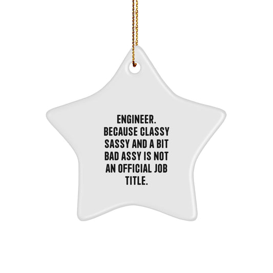 Funny Engineer Star Ornament Gifts for Him from Friends, Coworkers, Family - Christmas Unique Presents - Image 1