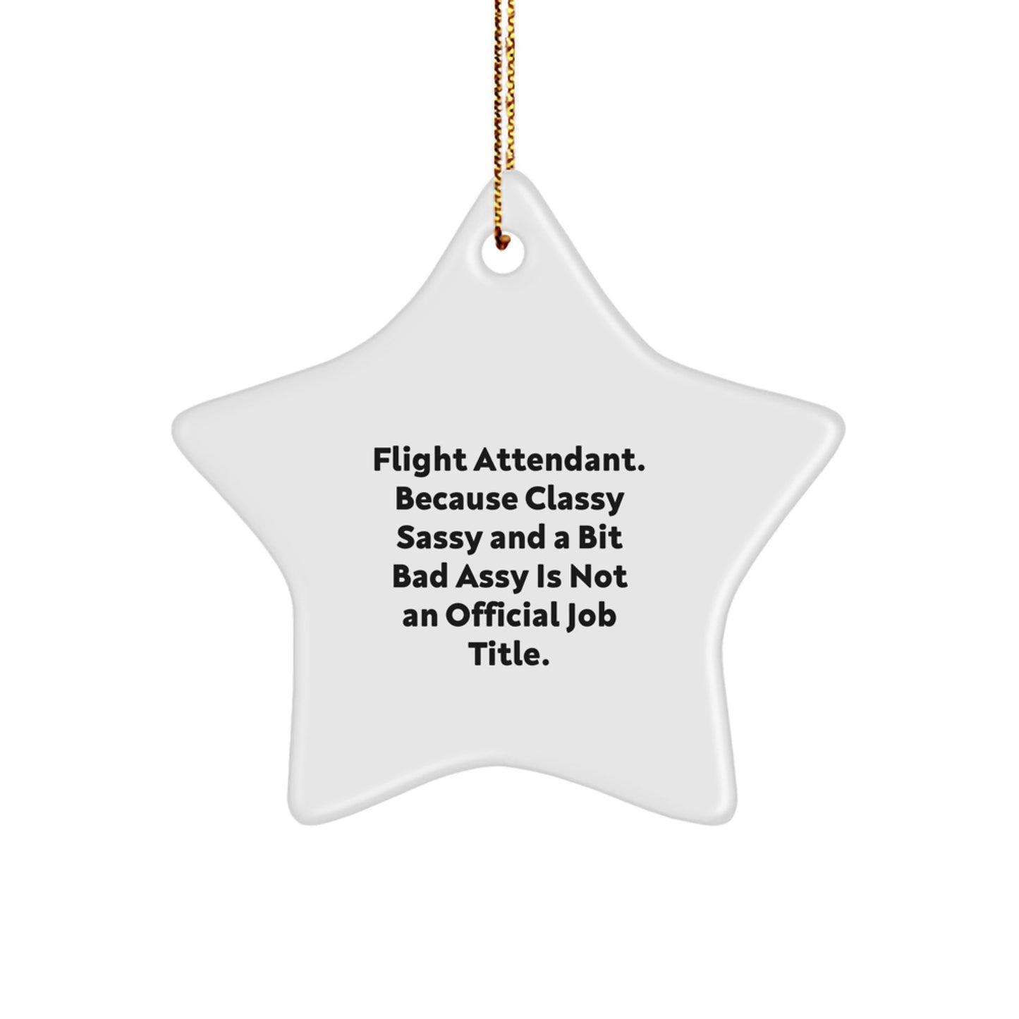 Funny Flight Attendant Gifts from Friends - Flight Attendant Star Ornament, Christmas Unique Gifts for Flight Attendant Women - Image 1