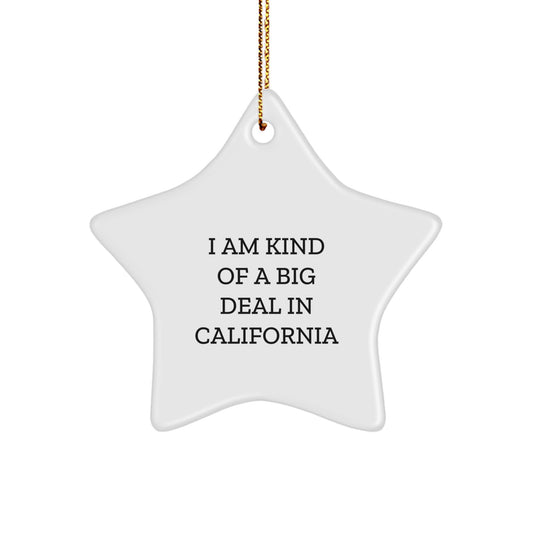 California Star Ornament, Funny Quote I Am Kind Of A Prime Selection In California Gifts for California Friends from California - Image 1