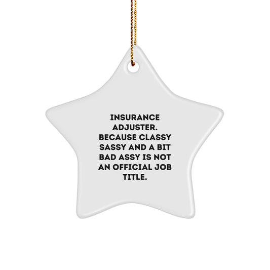 Christmas Gift for Her Insurance Adjuster Star Ornament Present - Image 1