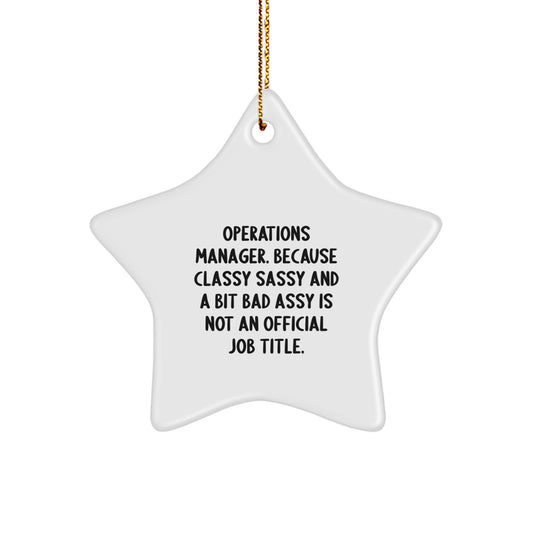 Operations Manager Star Ornament Gift for Coworkers Idea Christmas - Image 1