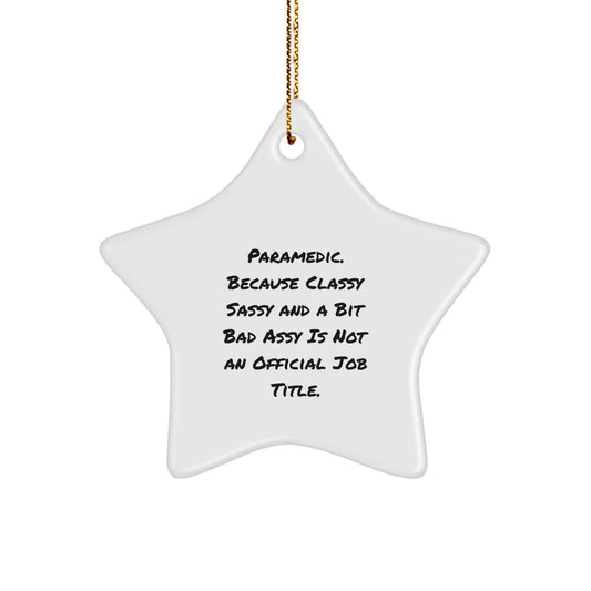 Gifts from Friends for Rescue Worker Star Ornament, Funny Quote, Christmas Unique Gifts, Rescue Worker Gifts, Rescue Worker Star Decoration - Image 1