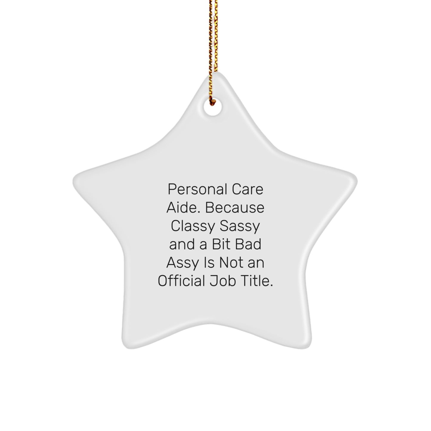 Gifts from Friends for Personal Care Aide, Funny Christmas Star Ornament, Unique Personal Care Aide Gifts - Image 1