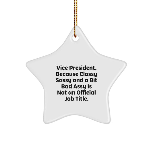 Vice President Star Ornament for a Best Friend Companion Christmas Gift - Image 1