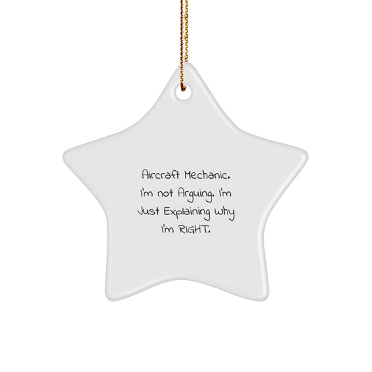 Aircraft Mechanic Star Ornament Idea Gift for Coworkers Christmas - Image 1