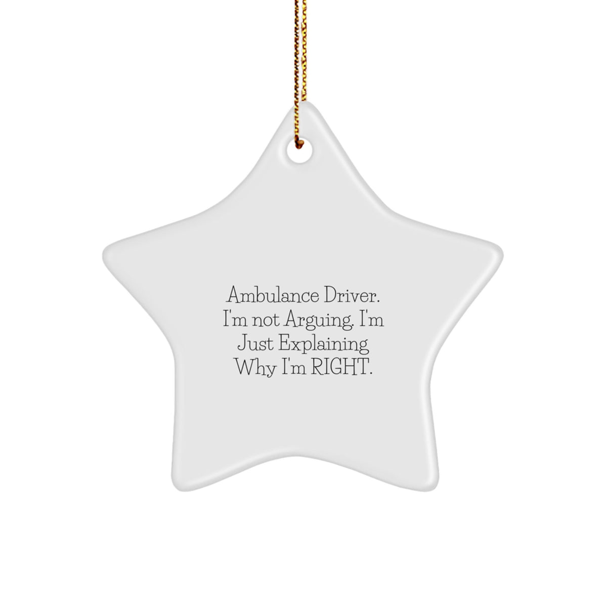 Sassy Ambulance Driver Christmas Ornament Gift - Novelty Keepsake - Image 1