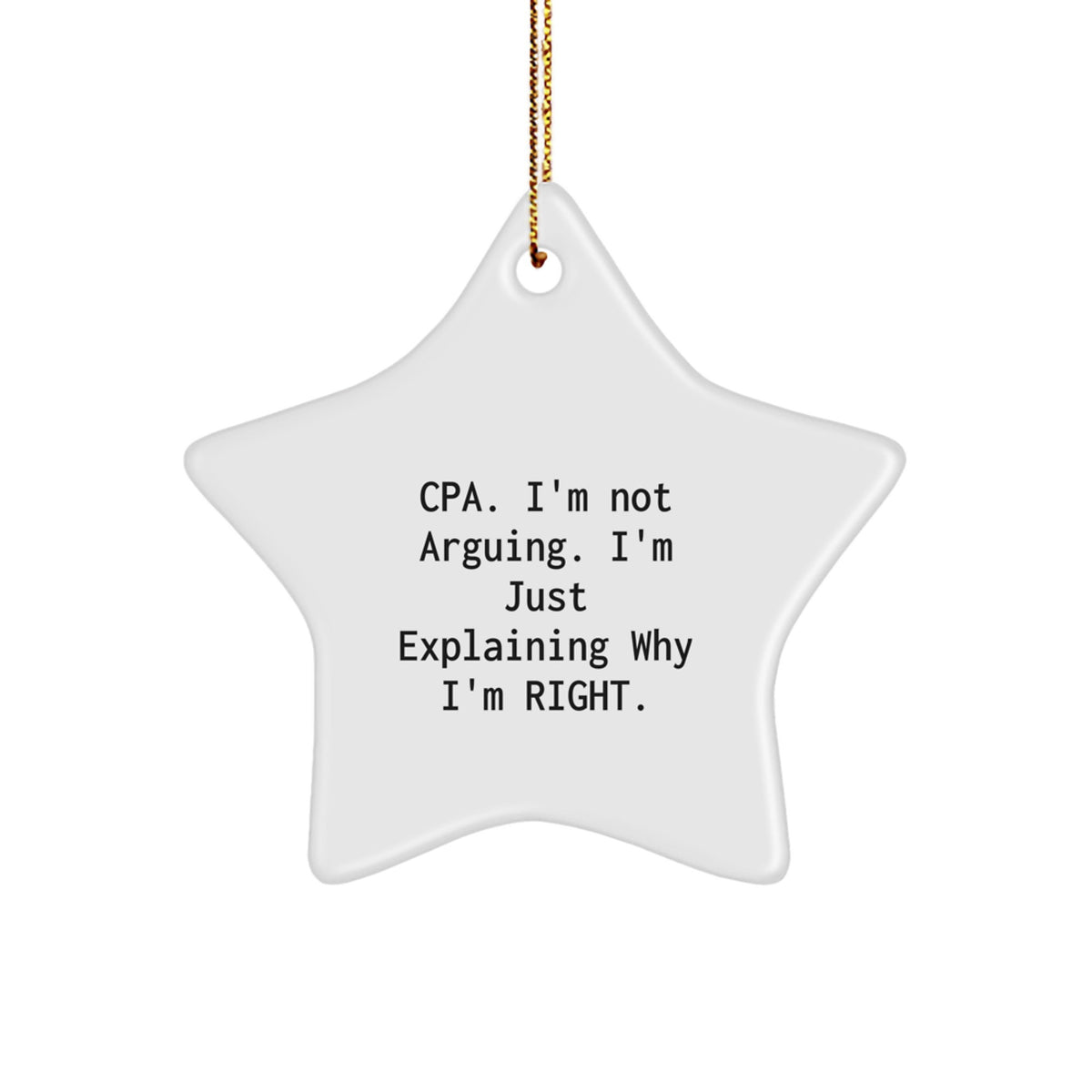 Assertive Cpa Christmas Ornament Gift for Friends - Novelty Star - Image 1