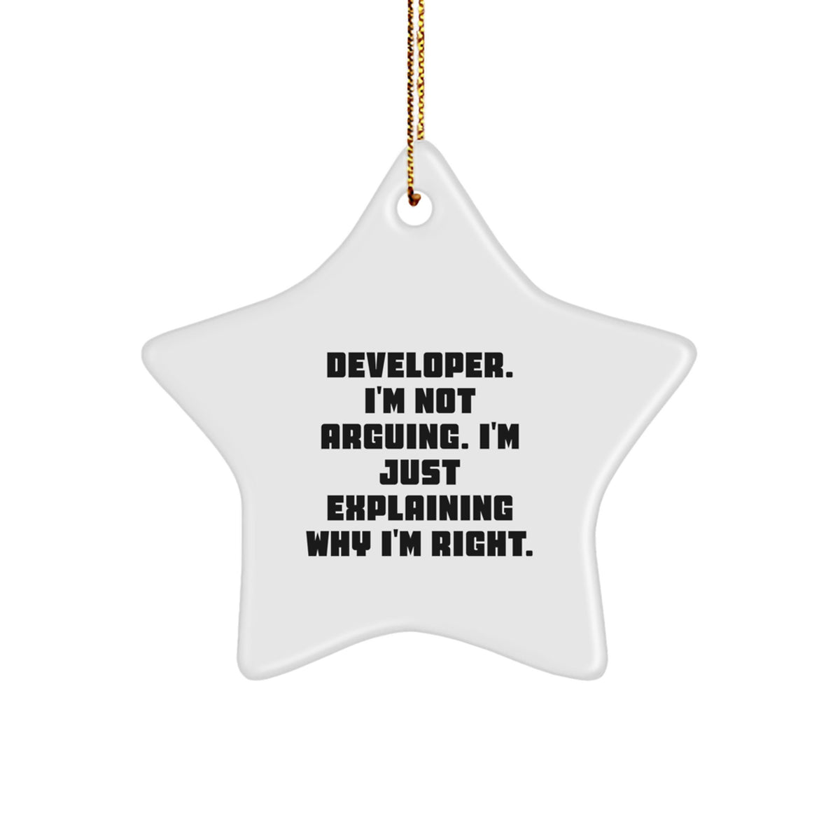 Developer Star Ornament Idea Christmas Fun Gift for Coworkers - Image 1