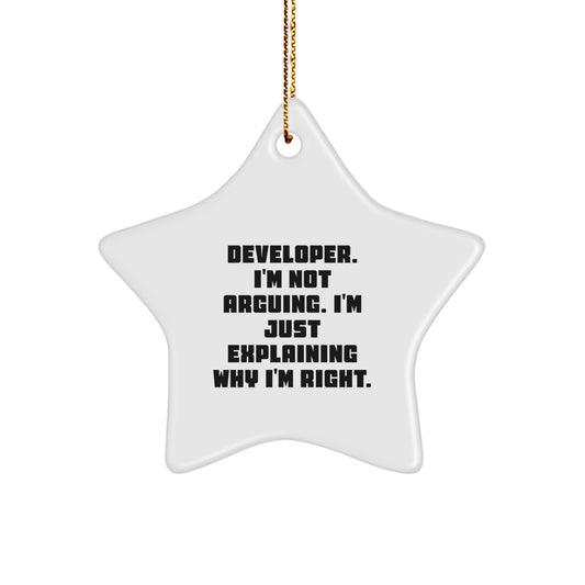 Developer Star Ornament Idea Christmas Fun Gift for Coworkers - Image 1