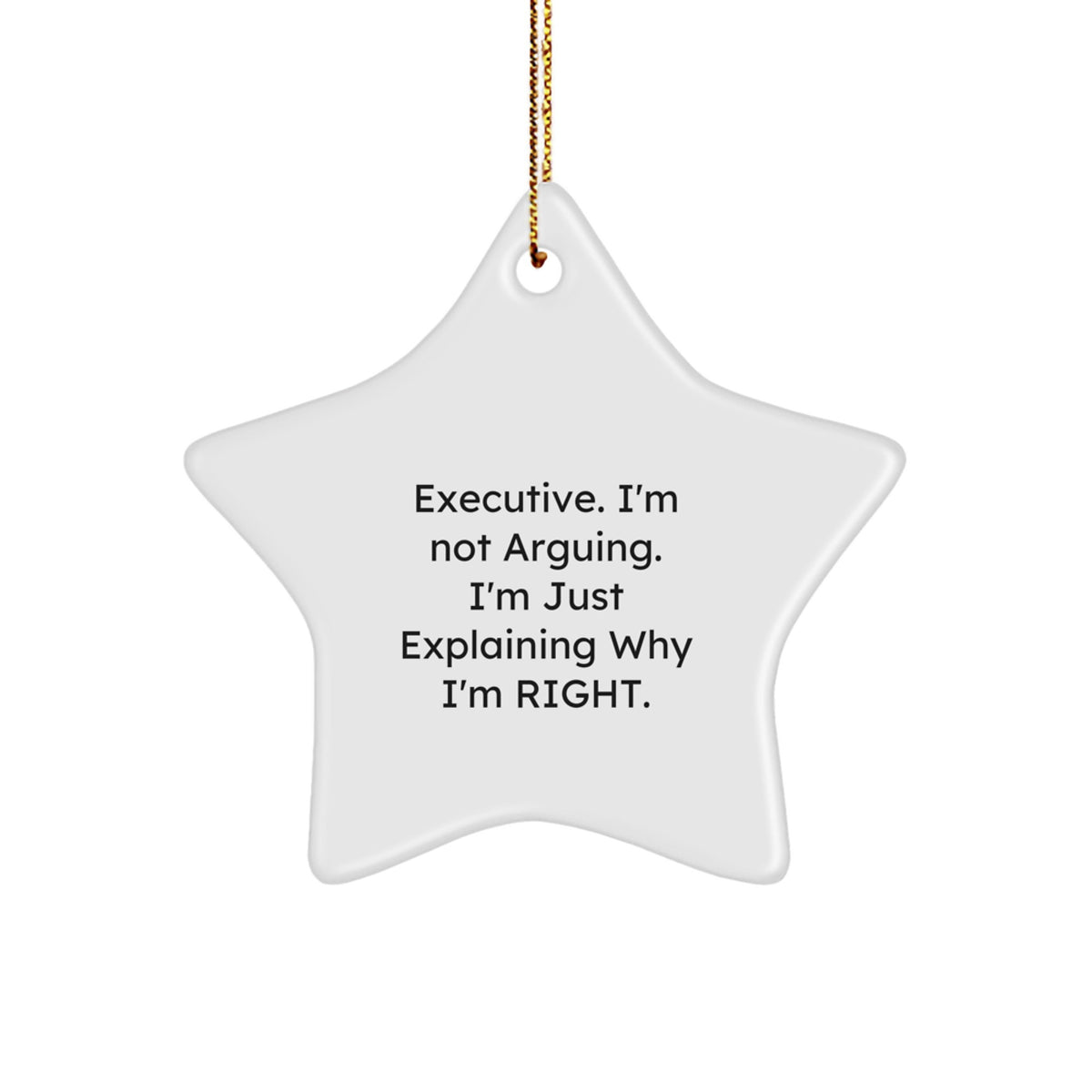 Executive Star Christmas Ornament Sassy I'm Not Arguing Gift Friends - Image 1