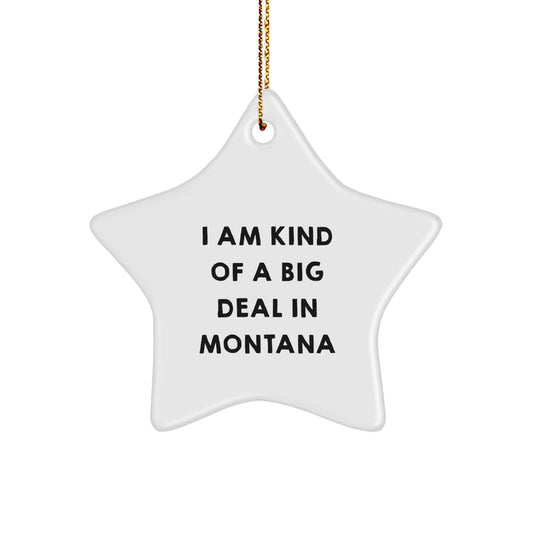 Montana Star Ornament, Funny Quote Gifts from Friends to Prime Selection Family Members, Christmas Unique Decorations for the Big Sky State - Image 1