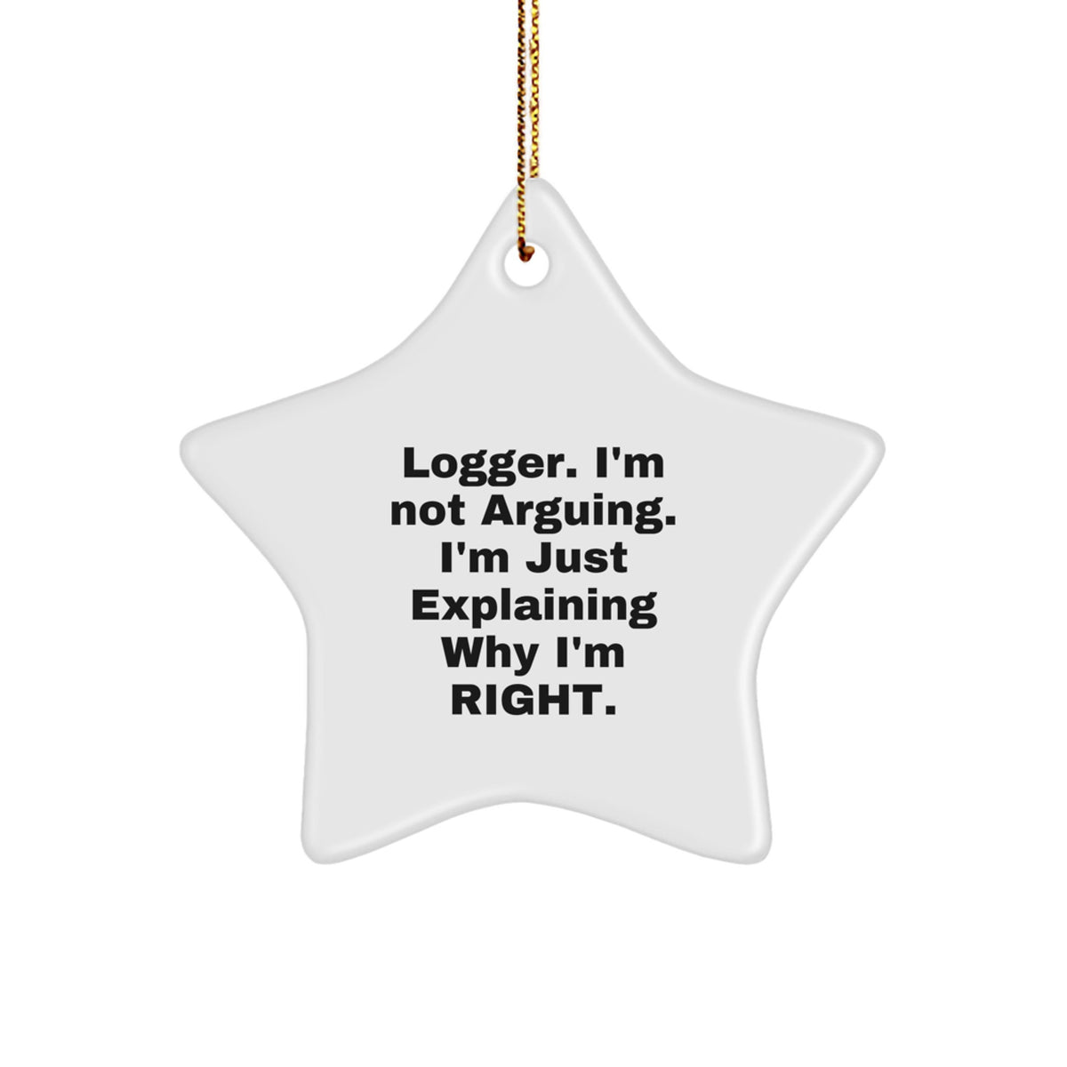 Logger Funny Star Ornament Idea for Coworkers Christmas Unique Gift - Image 1