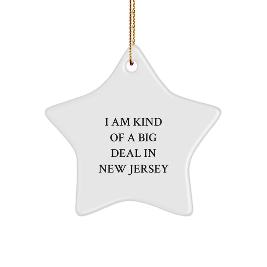 Christmas Gift for Her New Jersey Star Ornament Present - Image 1