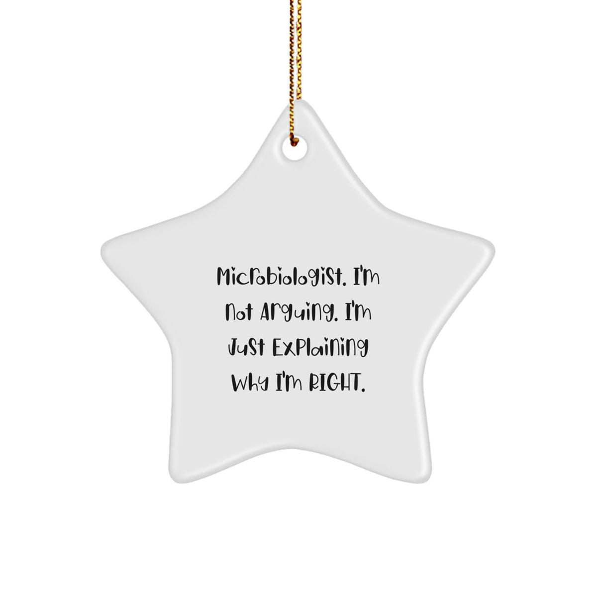 Witty Microbiologist Star Ornament Novelty for Friends Christmas Gift - Image 1