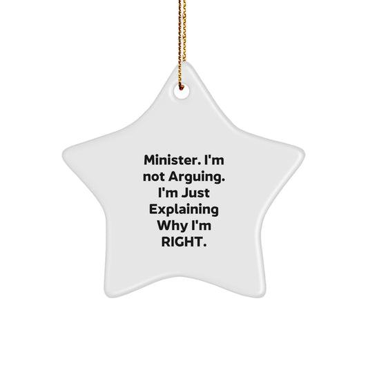 Minister Christmas Ornament Idea Gift for Coworkers Bright Sublimated - Image 1