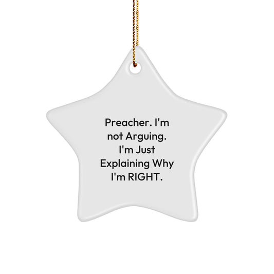 Preacher Christmas Ornament Gift for Him - Assertive Quote Keepsake - Image 1