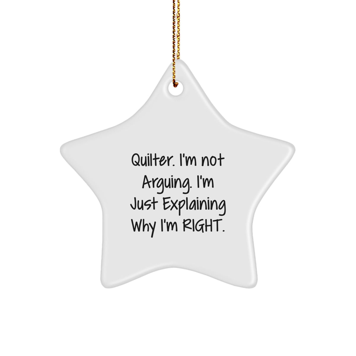 Quilter Star Ornament Lightweight Keepsake for Him Christmas Unique Gift - Image 1