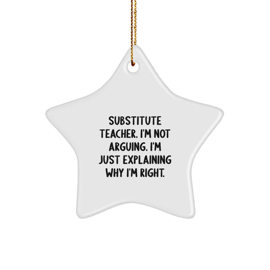 Favorite Substitute Teacher Star Ornament for Kids Christmas Gift - Image 1