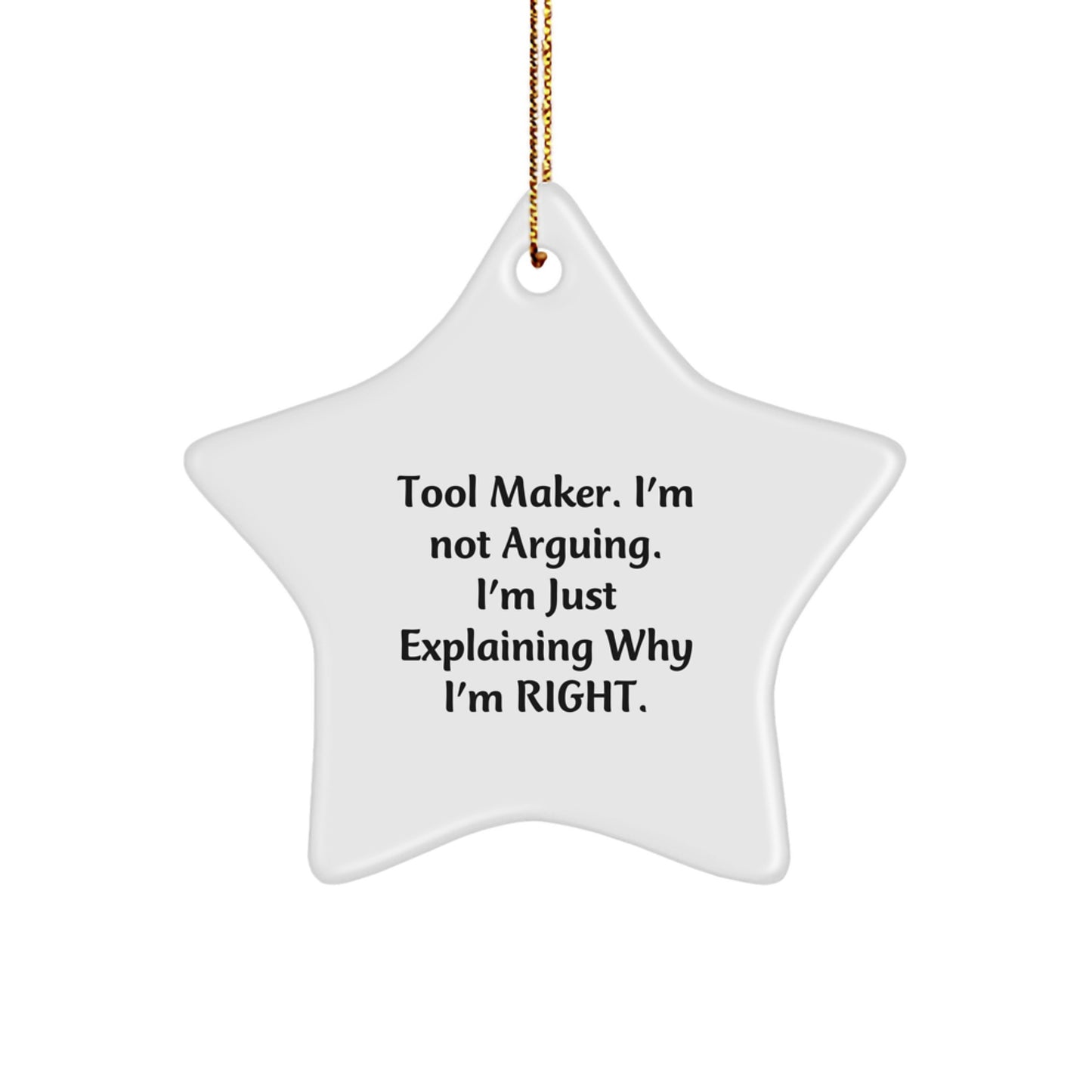 Tool Maker Gifts from Friends and Family - Funny Star Ornament for Christmas Unique Gifts - Funny Star Ornament for Tool Maker Men and Women - Image 1