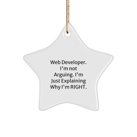Sarcastic Web Developer Christmas Ornament Gift for Friends - Image 1