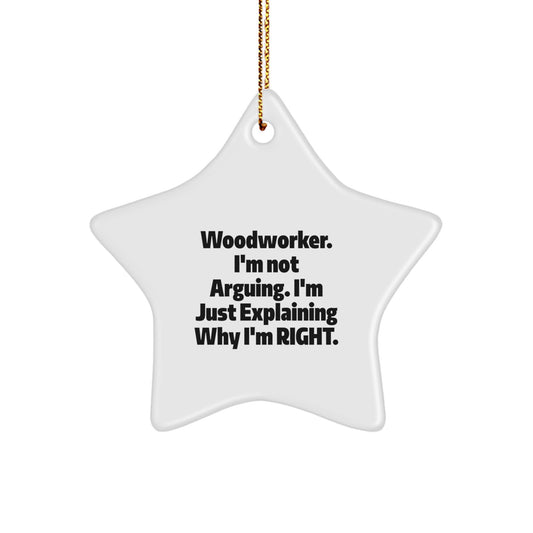 Sassy Woodworker Star Ornament for Her Keepsake Christmas Gift - Image 1