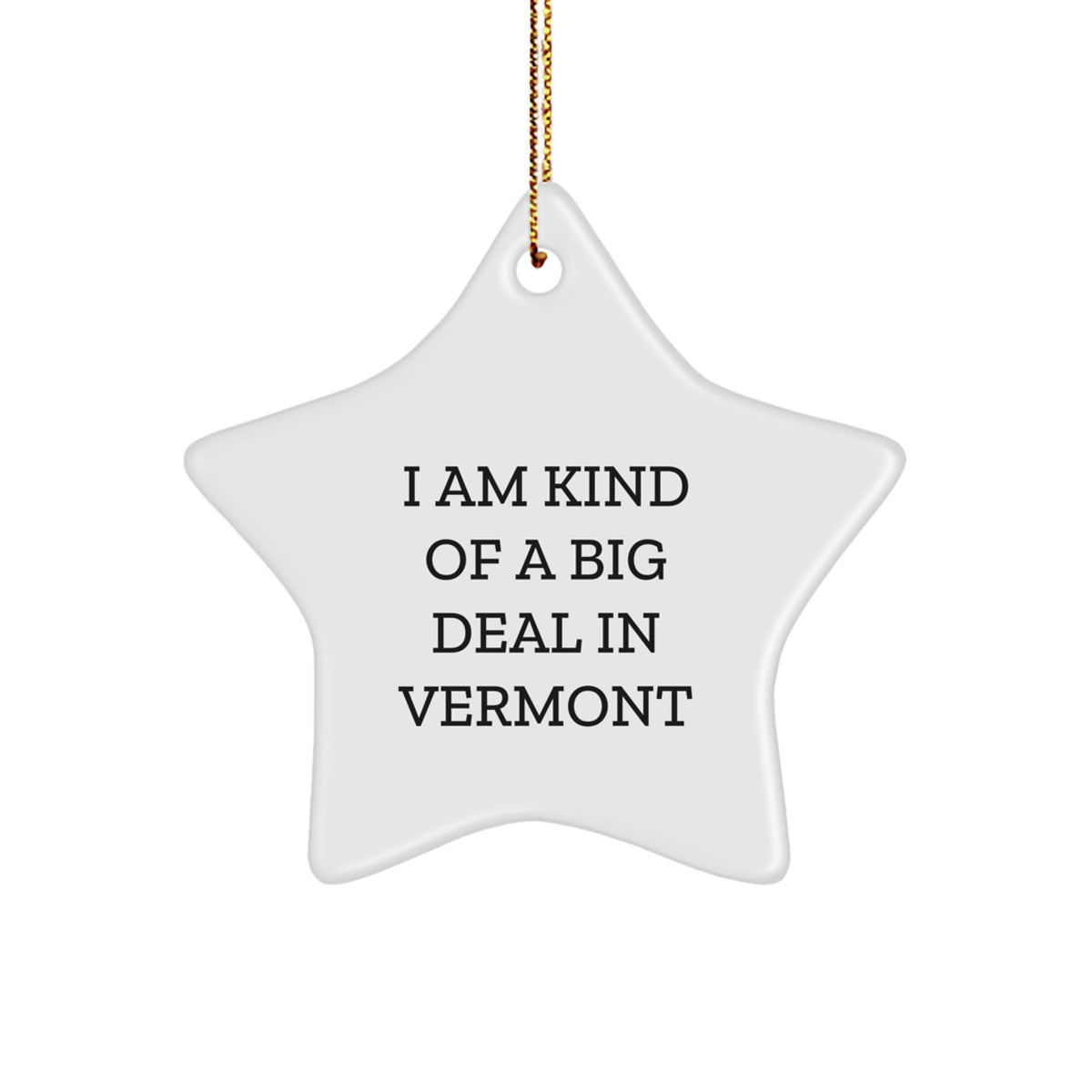 Funny Vermont Christmas Star Ornament Gifts from Friends and Family for Men and Women - 'I Am Kind Of A Prime Selection In Vermont' Decoration - Image 1