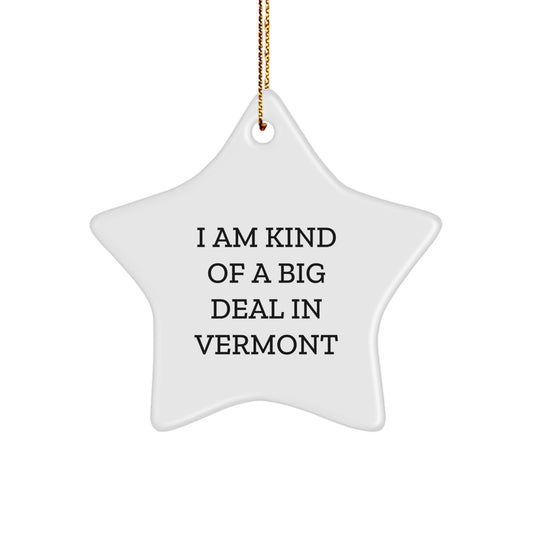 Funny Vermont Christmas Star Ornament Gifts from Friends and Family for Men and Women - 'I Am Kind Of A Prime Selection In Vermont' Decoration - Image 1